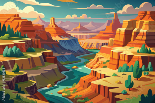 Grand canyon national park illustration.