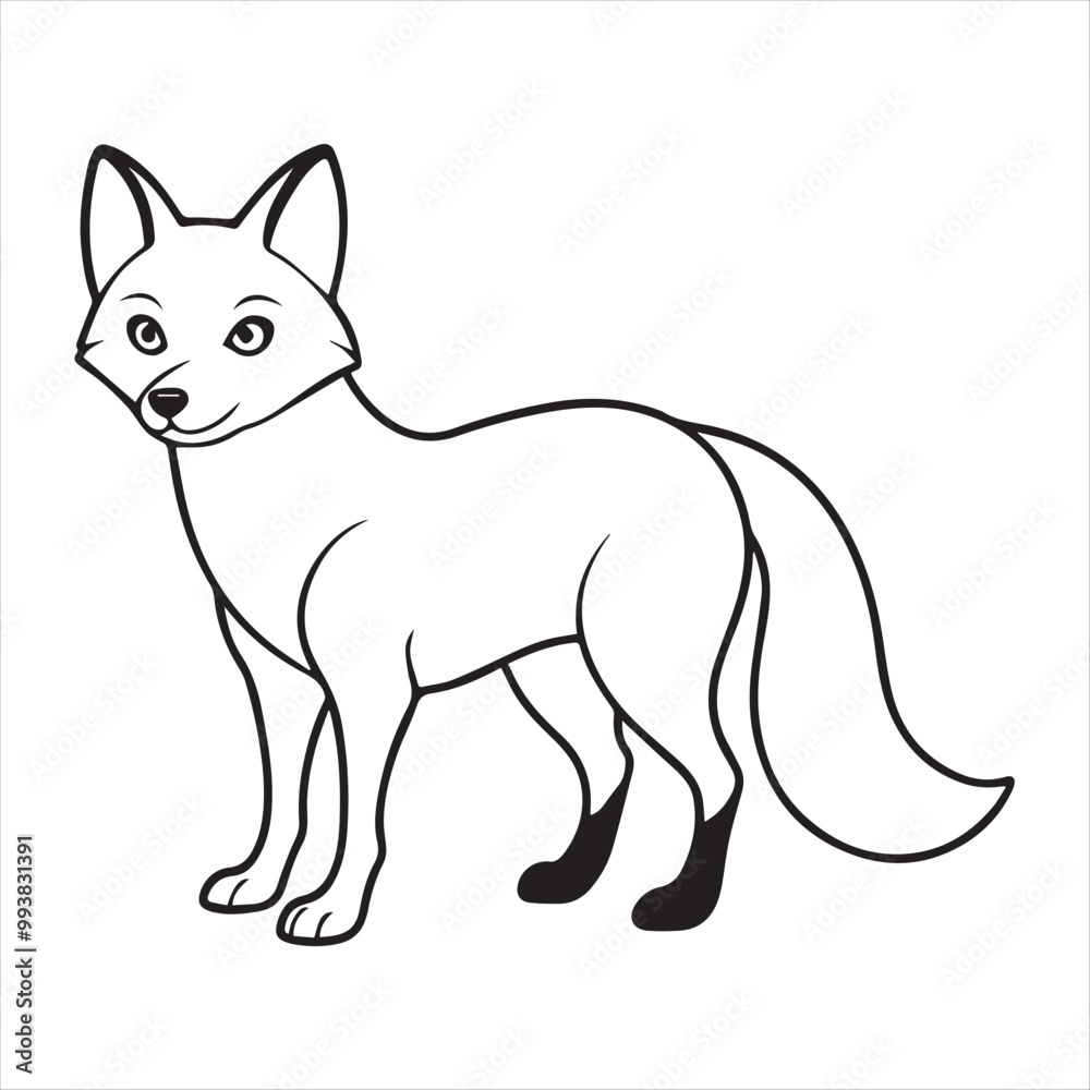 Fototapeta premium fox silhouette vector 