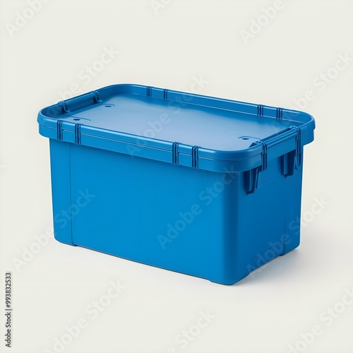 Blue Plastic Storage Box Contner with Lid photo