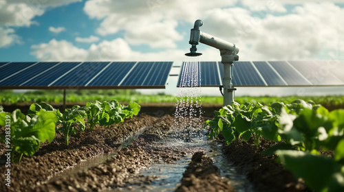 Solar Powered Water Pump in Agricultural Field