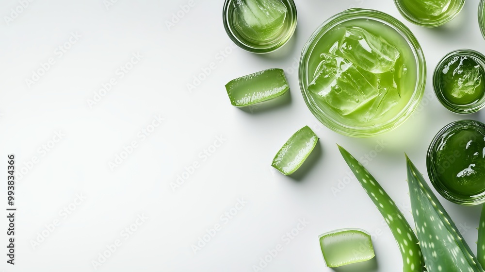 Obraz premium Fresh Aloe Vera Gel Extraction Close Up