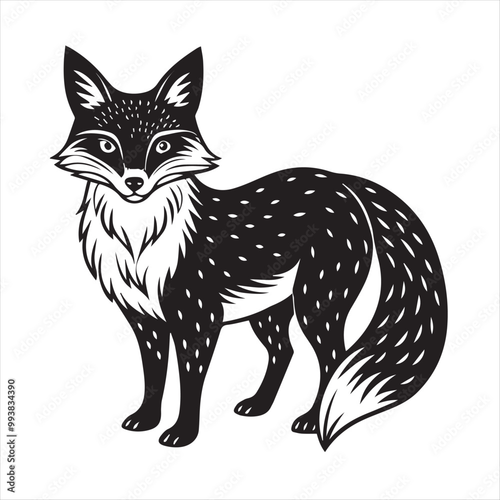 Obraz premium fox silhouette vector 