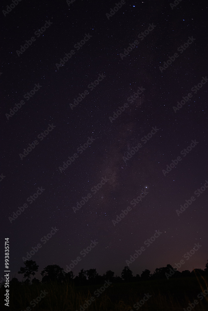 Panorama blue night sky milky way and star on dark background.Universe filled with stars, nebula and galaxy with noise and grain. Panorama blue night sky milky way and star on dark background.Universe filled with stars, nebula and galaxy with noise and grain.