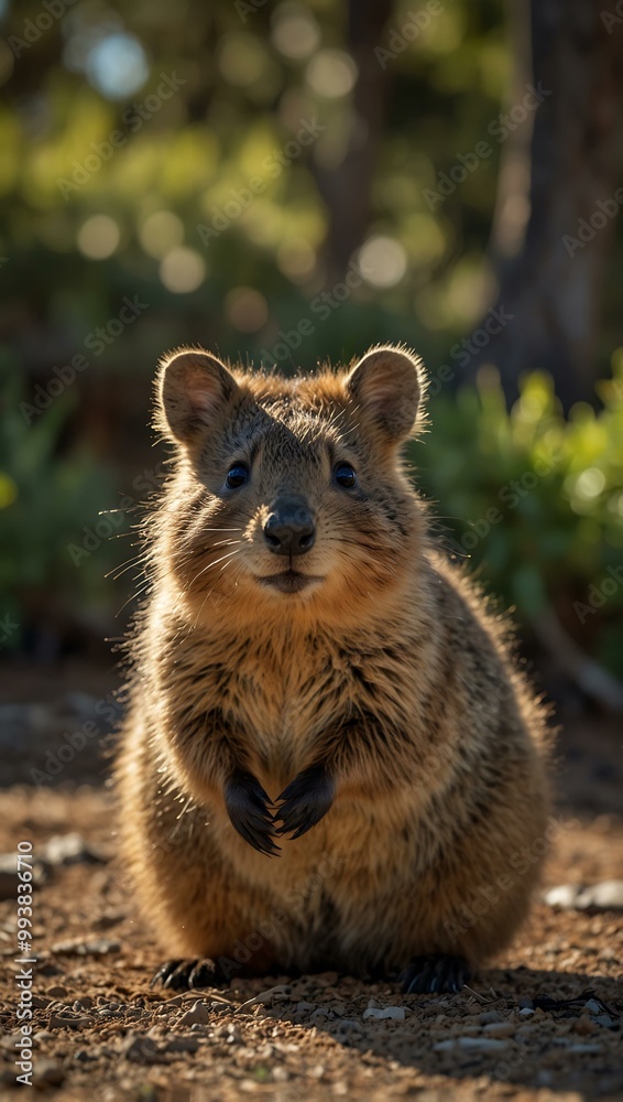 Cute quokka enjoying nature in summer, Australia. Cute quokka enjoying nature in summer, Australia.