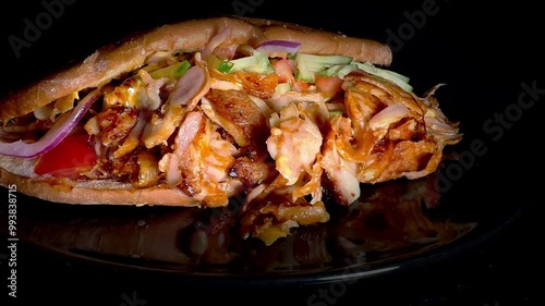 German Doner Kebab - A truly mouthwatering gourmet sandwich that is packed with a variety of fresh ingredients and delightful flavors