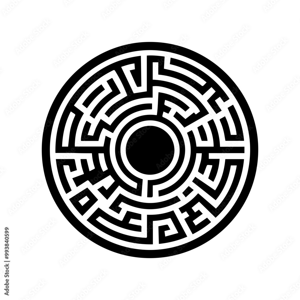Black circle vector maze Black circle vector maze