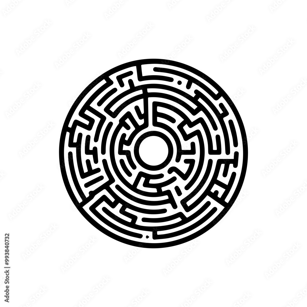 Black circle vector maze 