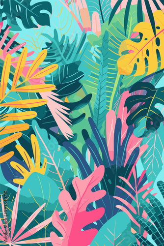 Exotic plant foliage background