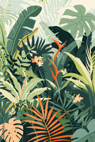 Exotic plant foliage background