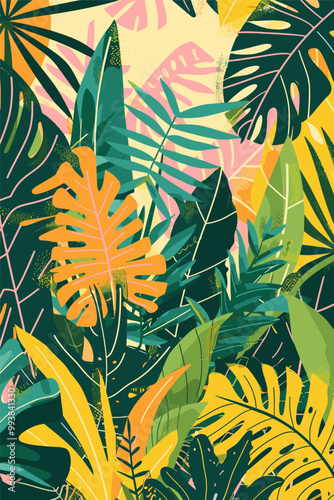 Exotic plant foliage background