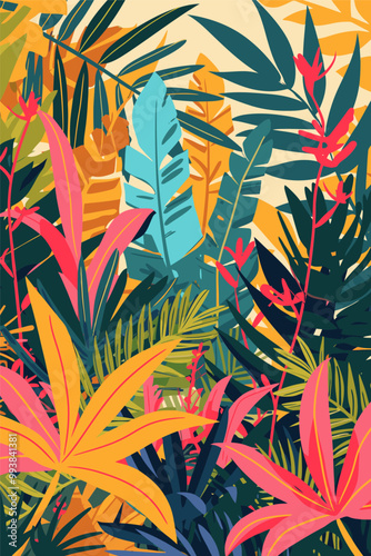 Exotic plant foliage background