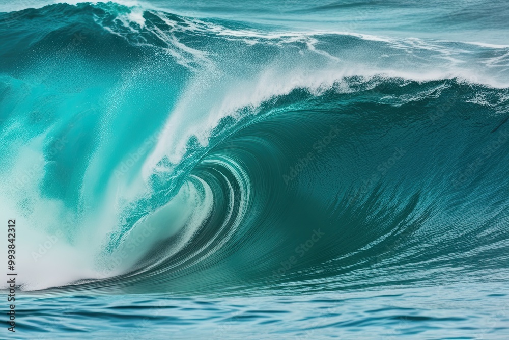 Mystical Deep Teal Surf Wave with Aquamarine Texture - Innovative Water Pattern Design