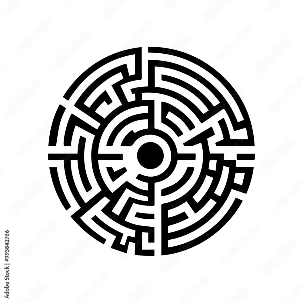 Black circle vector maze 