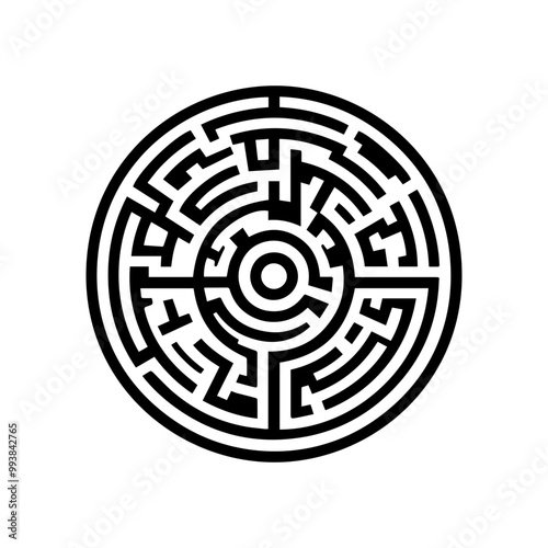 Black circle vector maze 