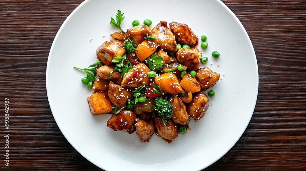 Delicious Chicken Stir Fry with Vegetables and Sauce Delicious Chicken Stir Fry with Vegetables and Sauce