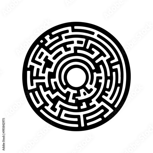Black circle vector maze 