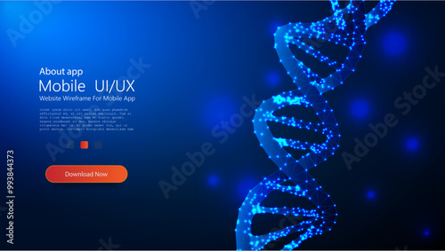 Abstract digital representation of a DNA helix. The glowing blue wireframe structure symbolizes innovation in genetics, biotechnology, and molecular research, perfect for medical, scientific, or futur
