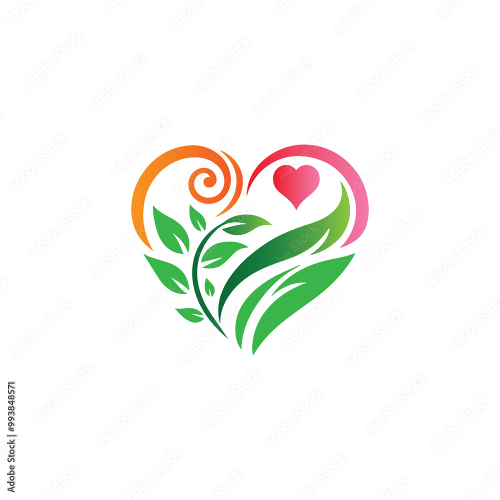 Naklejka premium heart with flowers