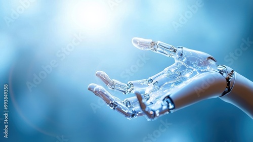 Wallpaper Mural A futuristic robotic hand reaching out, symbolizing advanced technology and innovation in artificial intelligence and robotics. Torontodigital.ca