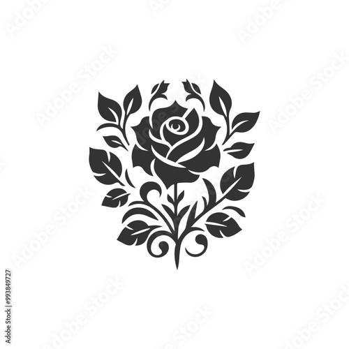 black and white rose