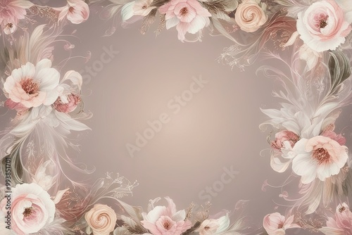 Wallpaper Mural Ethereal Floral Swirls in a Soft and Dreamy Seamless Arrangement Backdrop Torontodigital.ca