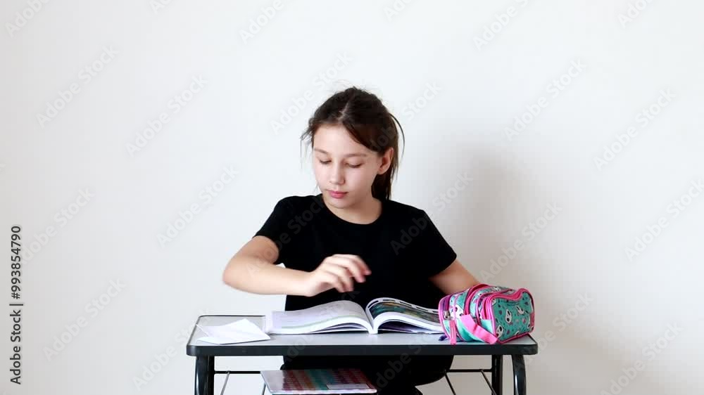 garota estudante me carteira escolar 