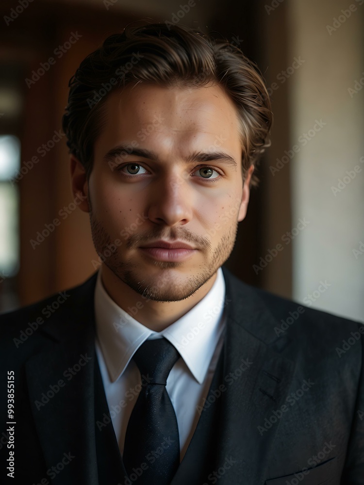 Formal man in a suit indoors. Formal man in a suit indoors.