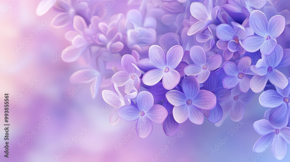 Beautiful close-up of delicate lavender flowers against a soft pastel background, evoking feelings of tranquility and elegance, perfect for spring-themed designs Beautiful close-up of delicate lavender flowers against a soft pastel background, evoking feelings of tranquility and elegance, perfect for spring-themed designs