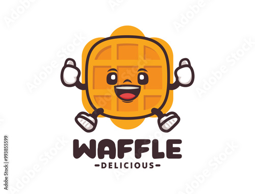 waffle cartoon mascot vector illustration