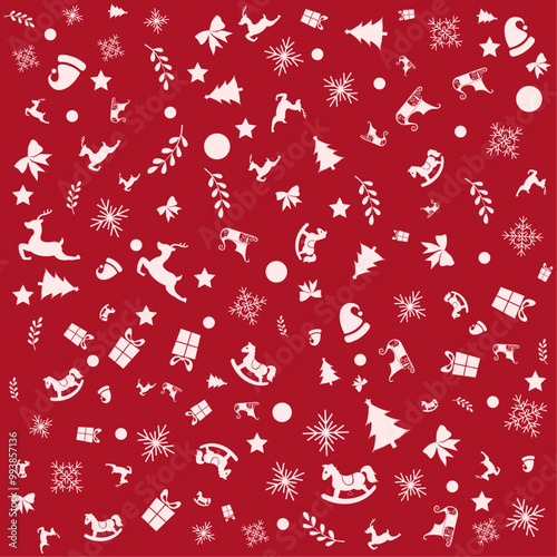 Red Christmas Pattern background design