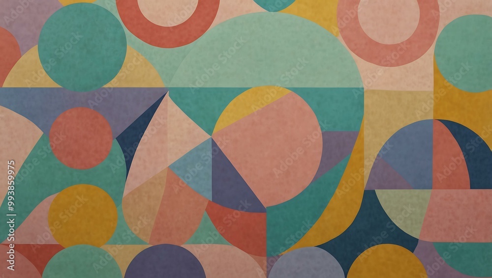 Geometric art with playful pastel colors. Geometric art with playful pastel colors.