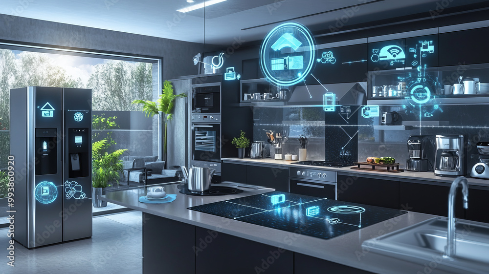 Showcase the power of the Internet of Things with a visually stunning image of a smart home filled with various connected devices and appliances AI, Showcase the power of the Internet of Things with a visually stunning image of a smart home filled with various connected devices and appliances AI,