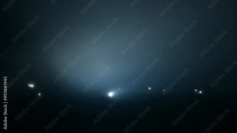 Intense light flash illuminating a dark scene, with soft flares creating a glowing and mystical effect