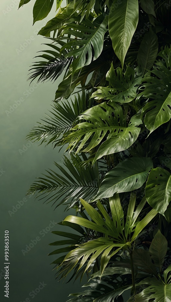 Green tropical leaves forming a frame. Green tropical leaves forming a frame.