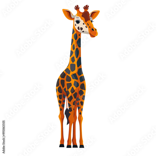 Giraffe cartoon vector illustration photo