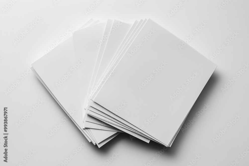 Blank A4 Stacked Paper Mockup isolated created with Generative AI Blank A4 Stacked Paper Mockup isolated created with Generative AI
