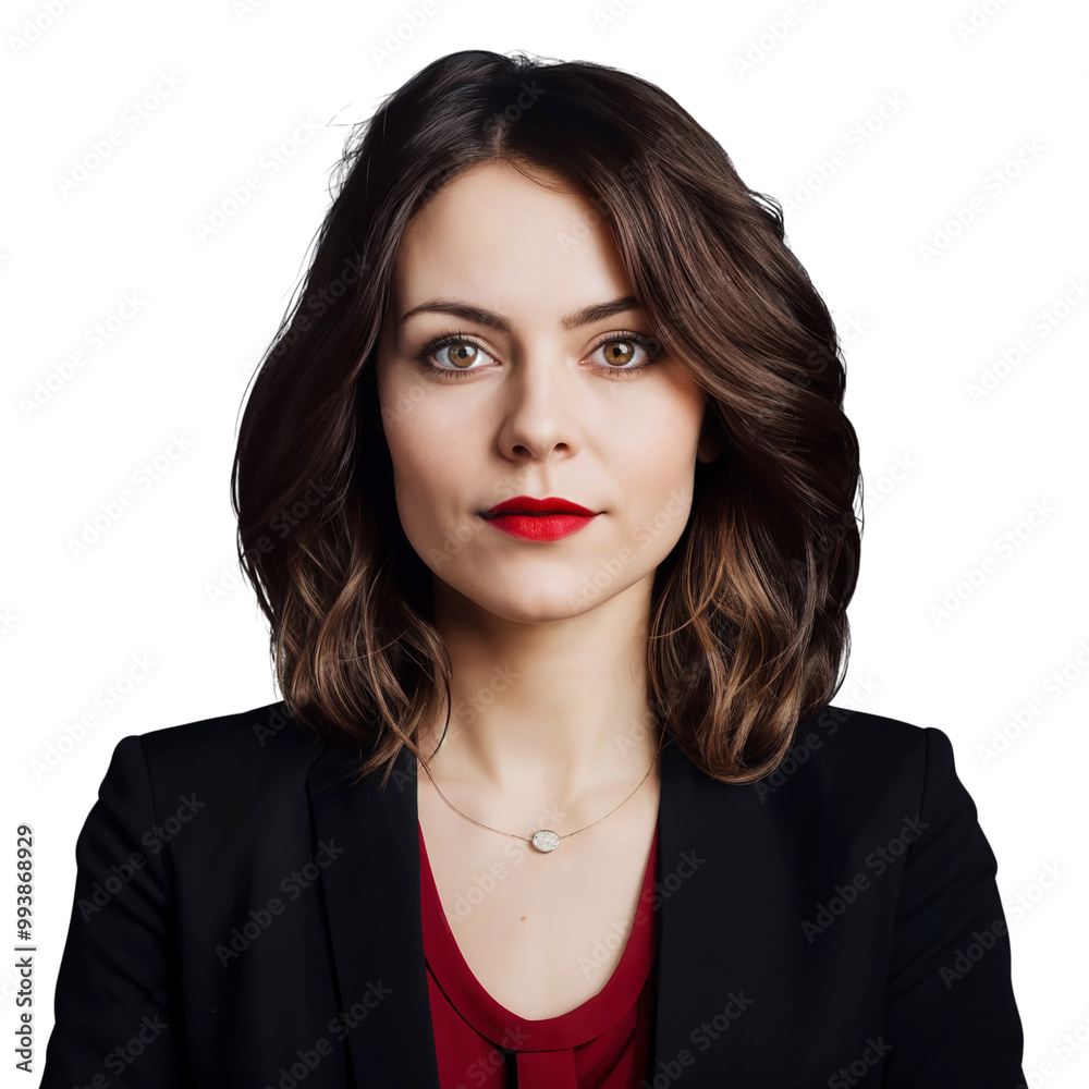 Professional headshot of a businesswoman, front view, isolated on transparent background Professional headshot of a businesswoman, front view, isolated on transparent background