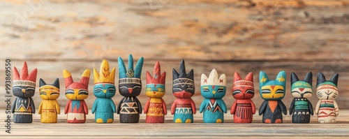Elaborate Kachina doll carving, Hopi spiritual craftsmanship photo