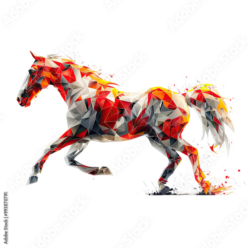 Minimal flat vector illustration of a horse running, white background.


 photo