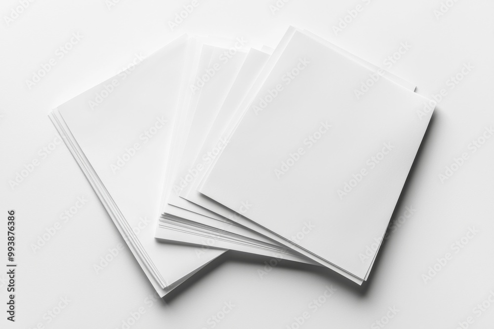 Blank A4 Stacked Paper Mockup isolated created with Generative AI Blank A4 Stacked Paper Mockup isolated created with Generative AI