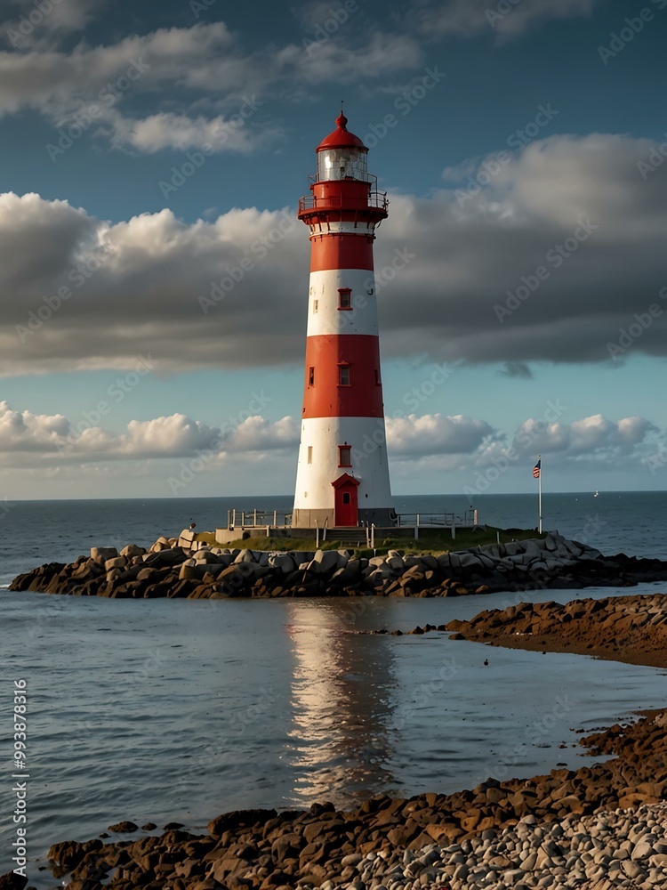 Lighthouse standing tall on the coast. Lighthouse standing tall on the coast.