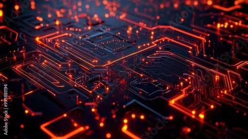 Wallpaper Mural The Glowing Circuit Board Design Torontodigital.ca