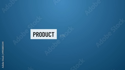 Marketing text with animation video on blue background