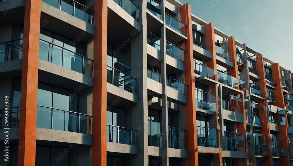 Modern 3D building structure. Modern 3D building structure.