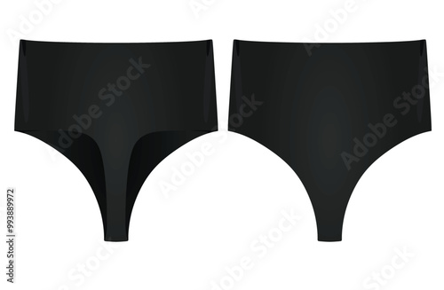 Black  female panties knickers. vector