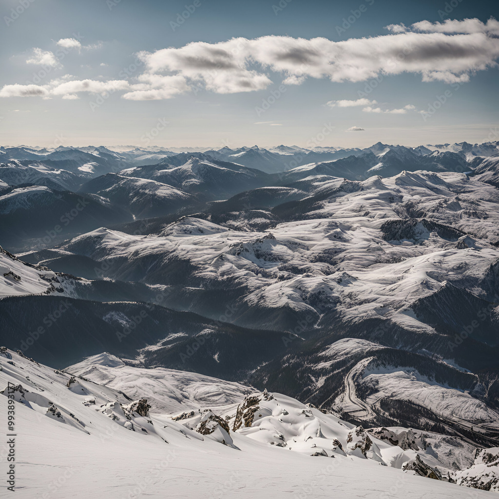 snow covered mountains