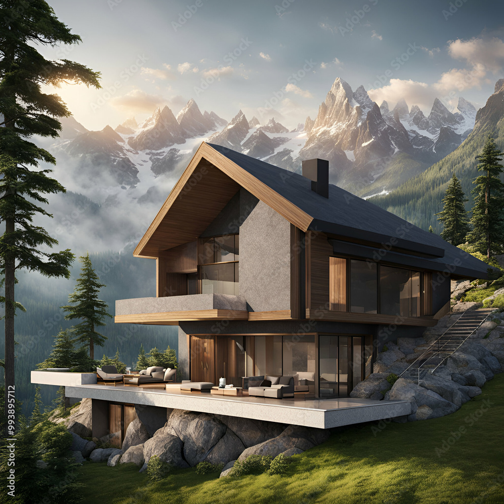house in the mountains