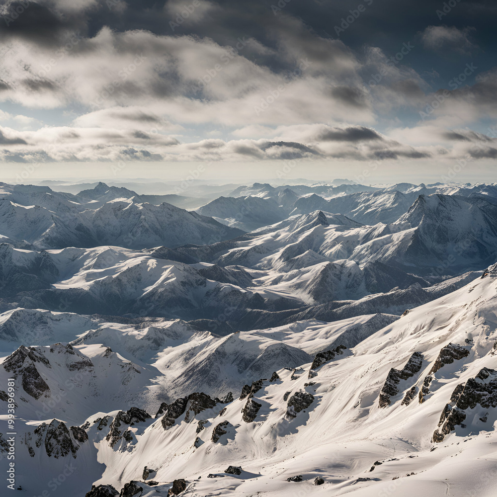 snow covered mountains