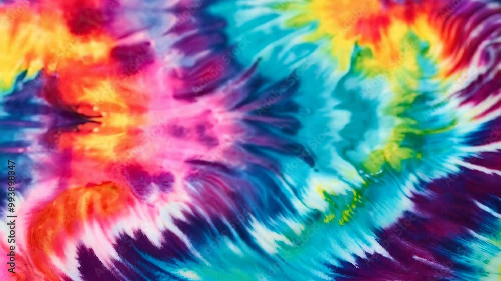 Vibrant abstract tiedye with vivid colors and dynamic design, 4k footage Vibrant abstract tiedye with vivid colors and dynamic design, 4k footage