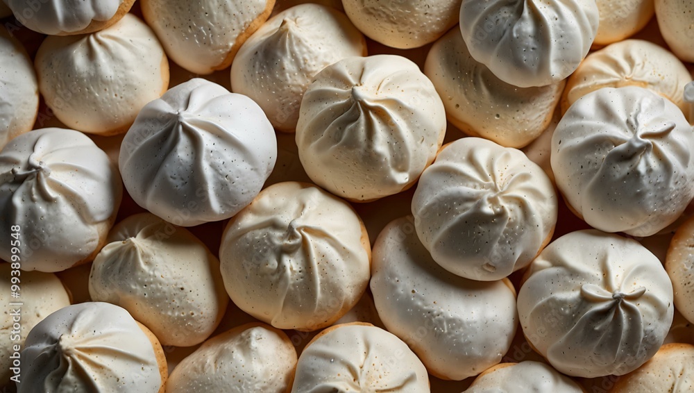 Pattern of meringues on a white background. Pattern of meringues on a white background.